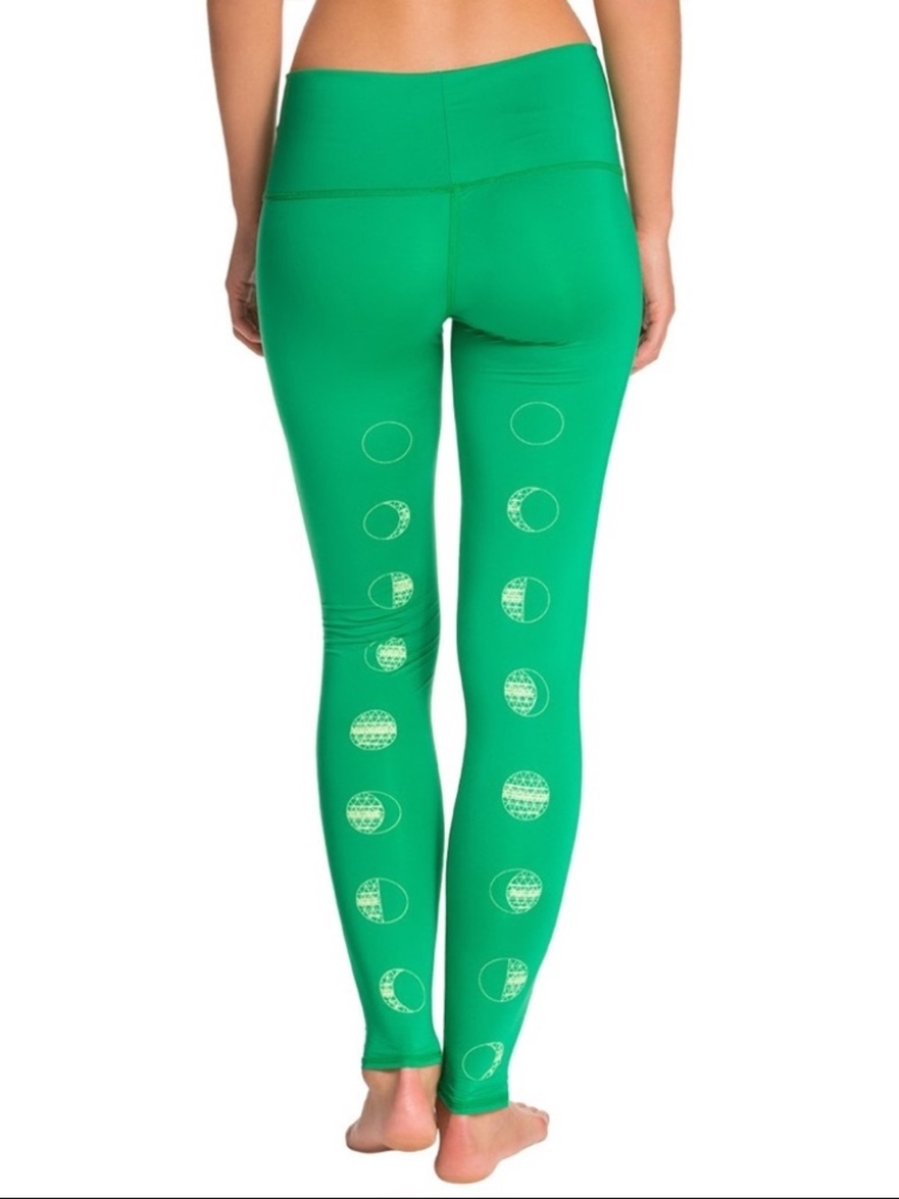 Teeki Moon Dance Hot Pant Yoga Leggings Green Moon Phase Size XS